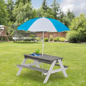 3-in-1 Kids Outdoor en Picnic Table Grey Modern Contemporary