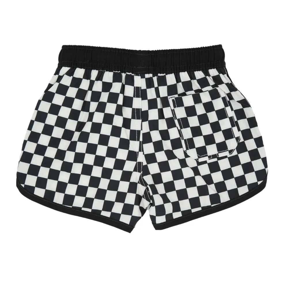 Black and White Checkers Swim Shorts