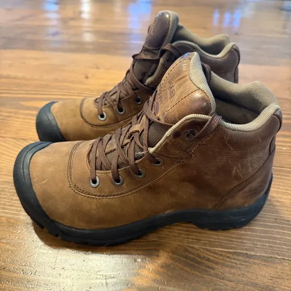 Keen Briggs Mid Boot Brown Leather Trail Hiking Shoe Men 8.5 Waterproof Outdoor