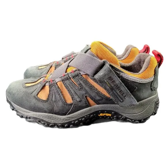 Merrell Chameleon 2 Z-Rap Kids Size 4 Gray Orange Vibram Hiking Trails Shoes