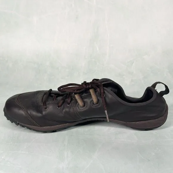 Merrell Tough Glove Brown Barefoot Hiking Walking Laceup Leather Shoe Size 10