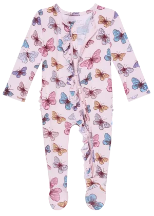 Posh Peanut Nora Ruffled Zippered Footie