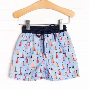 Sea Breeze and Sails Swim Trunks, Blue
