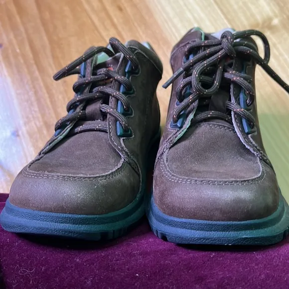 StrideRite leather boot tie toddler tech brown hiking boot